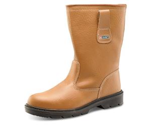 B-Click Footwear Fur Lined Rigger Safety Boots Size 7 Tan