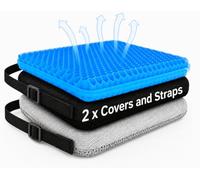 b.comfi® Gel Seat Cushion with 2 x Covers - Pressure Relief Cushion for Coccyx, Sciatica & Lower Back Pain - Office Chair, Wheelchair & Car Seat Cushion - Memory Foam Alternative