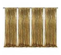 B-COOL Black Gold Sequin Backdrop 2ftx8ft Party Backdrop Curtains 4 Panels Birthday Photo Backdrop Disco Party Backdrop Decorations