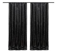 Black Sequin Backdrop Curtain Black Backdrop 2 Panels 2FTx8FT Shimmer Wall Curtain Drapes Birthday Backdrops for Wedding Graduation Party Stage Photo Background Decoration