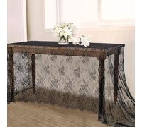 B-COOL Lace Black Table Cloth 60x120 Inch Vintage Wedding Floral Tablecloth for Rectangle Tables Lace Fabric Rustic Halloween Party Decor