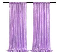 B-COOL Lavender Sequin Backdrop Curtains 2 Panels 2ftx8ft Purple Sparkly Curtains for Birthday Party Wedding Glitter Curtains Backdrop Decorations