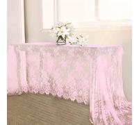 B-COOL Pink Lace Tablecloth 60 x 120 Inch Rectangle Wedding Tablecloth for Party Baby Shower Outdoor Dinning Table Decor