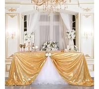 B-COOL Rectangle Sequined Table Cloth Gold Sequin Tablecloth Glitter Tablecloth Sequin Wedding Decoration Christmas Tablecloth 50x50 inch