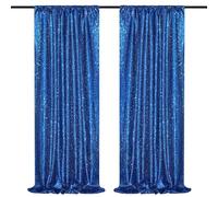 B-COOL Royal Blue Sequin Backdrop Curtains 2 Packs 2ftx8ft Sparkly Backdrop Fabric Glitter Backdrop for Party Ceremony Wedding Background Decoration