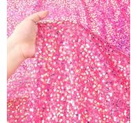 B-Cool Sequin Fabric Hot Pink Mermaid Glitter Fabric 5mm Glitter Fabric 1 Yard Sparkly Fabric by The Yard Mesh Fabric Reversible Sequin Fabric Great for Dress Wedding Decoration DIY Crafts