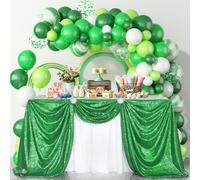 B-COOL Sequined Tablecloth Sparkly Table Fabric 50x80inch Rectangular Glitter Table Linens for St. Patrick's Day Christmas Party Spring Tablecloth