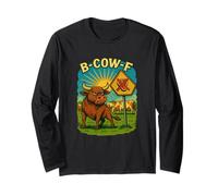 B-Cow-F Mean Bull Funny Cow Protest Anti-Meat Animal Lover Long Sleeve T-Shirt
