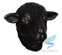 B-Creative Latex Full Head Overhead Animal Cosplay Masquerade Fancy Dress Up Carnival Mask (Black Sheep Mask)