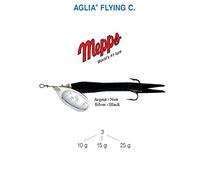 B-Creative Mepps Aglia Spinners/Lures - Sea Trout Pike Perch Salmon Bass Fishing Tackle (FLYING C SILVER/BLACK / 15g)