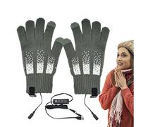 (B, Dark Gray) Heated Gloves for Women,Hiking Cycling USB Hand Warmers | 3 Levels Snowmobile Thermal Winter Gloves Removable Touchscreen Snow Ski Gloves for Driving