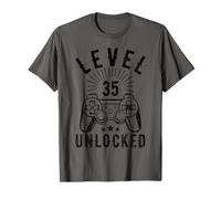B-Day 35 Year Old Level 35 Unlocked Anniversary 35th Wedding T-Shirt