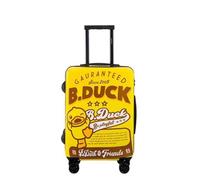 B.Duck Kids Ride On Suitcase 20 Inch, Yellow Duck Design with Numbers and Letters Pattern Carry On Luggage, Yellow, S, Rectangular Luggage
