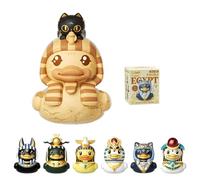 B.Duck x British Museum Blind Box, Egyptian God Collectible Duck Figurines Series,Home Decorations, Holiday Birthday Gifts (B.Duck x Bastet Series, Single Box)