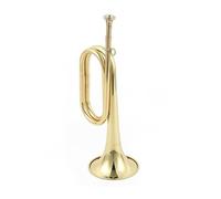 B-Flat Brass Cavalry Bugle Trumpet with Mouthpiece - Military & School Band Instrument in Gold/Silver Finish