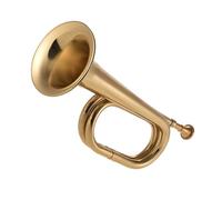 B Flat Bugle Call Trumpet Brass Cavalry Horn with Mouthpiece for School Band Cavalry Orchestra
