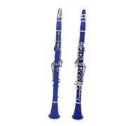 B Flat Clarinet B Flat Clarinet Bakelite Clarinet Adult Entry-level Colorful Nickel-plated Instrument Clarinet(Sky blue)