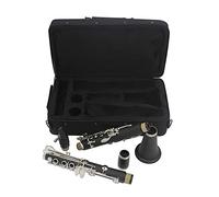 B-flat Clarinet, Ebonite Bb Clarinet, Clarinet 17 Nickel-plated Keys, Clarinet Professional With Case Barrels Cushion, Black, For Student Beginner