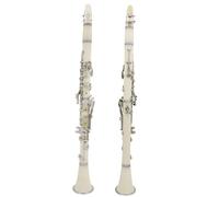 B Flat Clarinet For Beginner B Flat Clarinet Bakelite Clarinet Adult Entry-level Colorful Nickel-plated Instrument Clarinet(White)