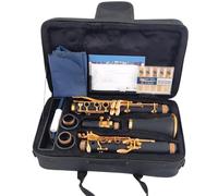 B Flat Clarinet For Beginner Bb Clarinet Lacquer Gold 17 Keys Sib Clarinet Black E111