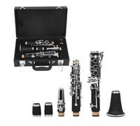 B Flat Clarinet For Beginner Clarinet C Key Bakelite Body 17 Keys Black Silver Keys Clarinet With Leather Case Set Metal
