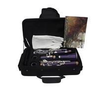 B Flat Clarinet For Beginner Professional B Flat Clarinet Bb17 Keys Purple Clarinet For Beginner Includes Clarinet Accessories
