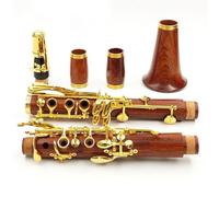 B Flat Clarinet For Beginner Red Wood Professional Clarinet Bb Rosewood Clarinet Silvering Keys Solid Wood(M15)