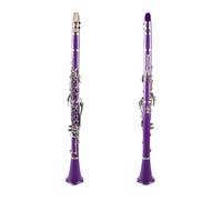 B Flat Clarinet For Beginner Resin Clarinet Bb Nickel-plated Brass 17 Keys Included Instrument Accessories Beginner Woodwind Instrument(Purple)