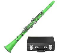 B Flat Clarinet White Clarinet Color Clarinet Musical Instrument Beginner Clarinet (Color : Green+imitation leather case)