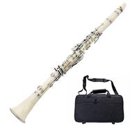 B Flat Clarinet White Clarinet Color Clarinet Musical Instrument Beginner Clarinet (Color : White+light body bag)
