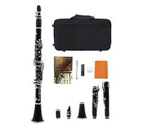 B-Flat Ebonite Clarinet, 17 Nickel-Plated Keys, With Mouthpiece Cushion, Hard Case, Cleaning Kit, Soft Polishing Cloth, For Student Beginner