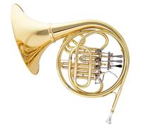 B Flat French Horn Four Key Single Row Gold Lacquered For Bands