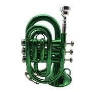 B Flat Lacquer Gold B Flat Palm Trumpet B Flat Pocket Trumpet Palm Trumpet Trumpet Instrument (Color : Green)