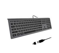 B.FRIENDIT USB Wired Keyboard for Mac with White Backlight, Compatible with Mac mini, iMac, MacBook, Plug and Play Full-Sized Keyboard for Office, Home Use