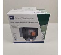 BG Electrical WP22RCD-01 Double Weatherproof Outdoor Switched Power Socket with Latching RCD, IP66 Rated, 13 Amp