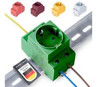 B+G E-Tech GS16 Schuko Socket for DIN Rail 16A 230V 2P+E - Built-in Socket for Distribution Installation Control Cabinet Meter Cabinet Protective Contact Socket for 35 mm DIN Carrier Rail Mounting