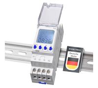 B+G E-Tech RD-TPW2 digitale 2 Kanal Zeitschaltuhr für Hutschiene zum Einbau im Schaltschrank - LCD Display - Wochenzeitschaltuhr mit 90 Programmplätzen - Wochen-/ Tagesprogramm Timer und Impuls