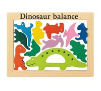 B&G International Wooden Balance Dinosaur Balance Game 11 Pieces Colorful Educational Playful Game for Kids