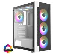 [B-Grade] CiT Destroyer White ATX Gaming Case with Tempered Glass Front 6 x ARGB Fans - CIT-DESTROYER-W