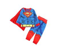(B, Height 140-150cm) Super Boy Toddler Pajama Shirt Pants Birthday Party Outfit Superhero Kids Halloween Costume