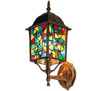 B? Hmen Stained Glass Wall Lamp, Turkish Mosaic Wall Light E27 Wall Lights Bedroom Consumers Bracket Light Retro Guest House Cafe Bar Course Decorative Lighting Fxure, 42 * 15Cm Wall Lamp