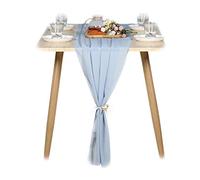 B-HOT Chiffon Table Runner Sheer Weddings Bridal Baby Shower Outdoor Party Decor Table Cloth Blue #A