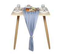 B-HOT Chiffon Table Runner Sheer Weddings Bridal Baby Shower Outdoor Party Decor Table Cloth Grey Blue