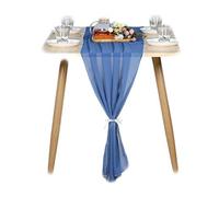 B-HOT Chiffon Table Runner Sheer Weddings Bridal Baby Shower Outdoor Party Decor Table Cloth Jean Blue
