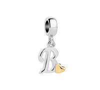 B Initial Letter Gold Heart Charm for Pandora Charms Bracelets Name Alphabet Birthday Jewellery Gift for Women Daughter Granddaughter Sister Friendship