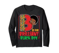B is for Brilliant Black Boy Positive Affirmation Long Sleeve T-Shirt