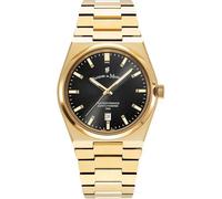 Jacques du Manoir Black Dial Gold Plated Bracelet Watch