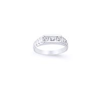 (B) Jewelco London Boys Sterling Silver Cubic Zirconia Watch Style ID Signet Ring - GVR10K