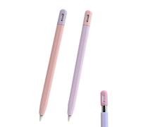 B-JWYFY 2 Pack Silicone Case for Apple Pencil USB C, Durable Thin Cover Sleeve, Lightweight Holder Grip for Apple Pencil 3rd Generation Protect Accessories (Pink & Purple)