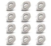 B.K.Licht 12 Pack Matt Nickel 12x4.9W LED Recessed Light in Metallic Silver B.K.Licht Metallic Silver